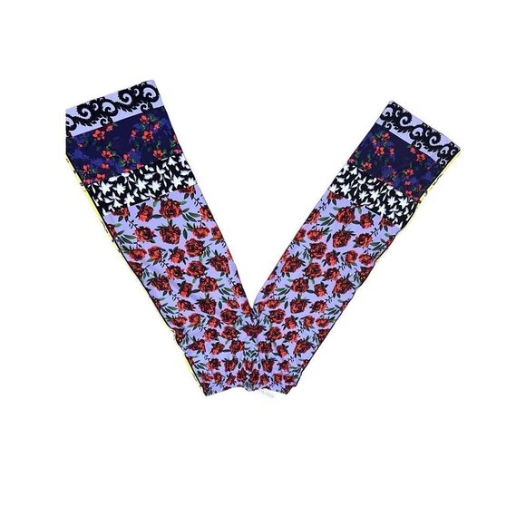 Alice + Olivia Stacey Bennet Multicolor Rose Print Mix Pattern Wide Leg Pants XL - Picture 11 of 11